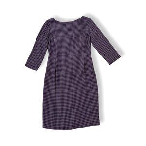 St. John Sport plaid purple beige silk dress size 4